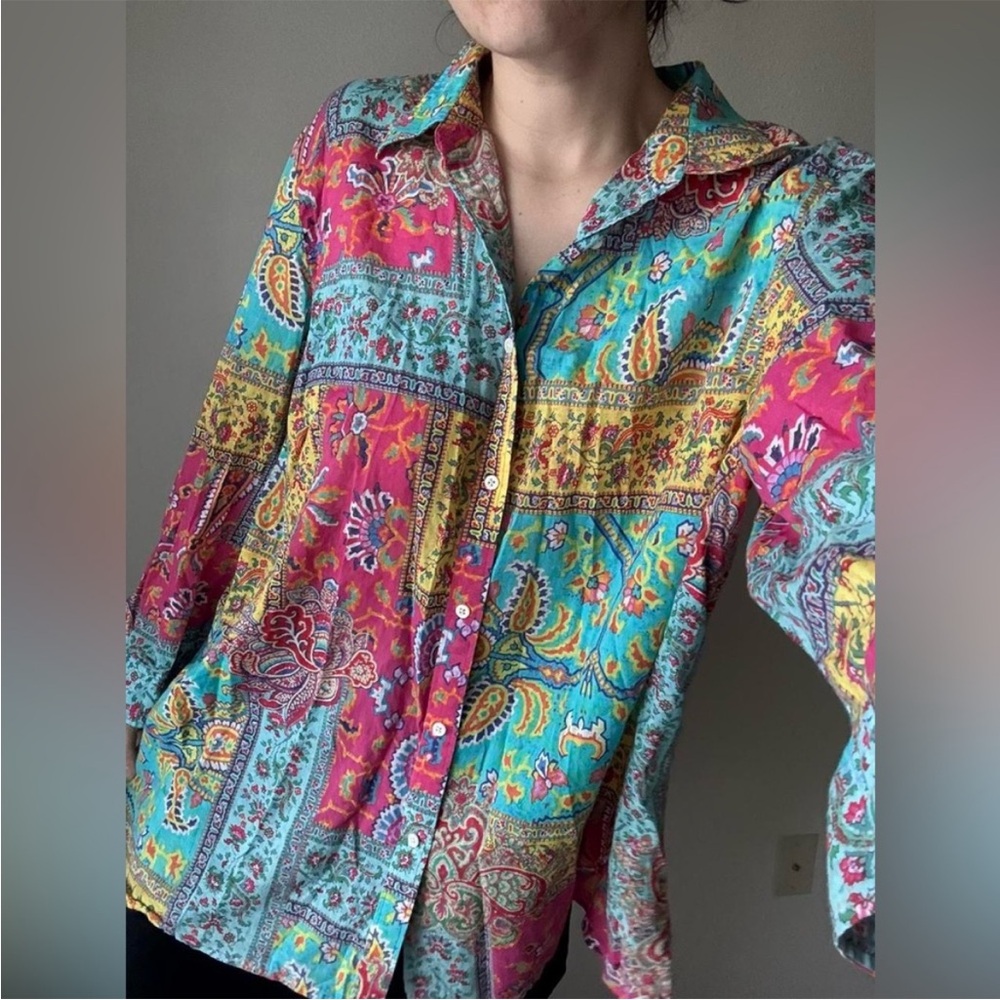 Lauren Ralph Lauren Multicolor Paisley Button Down Shirt